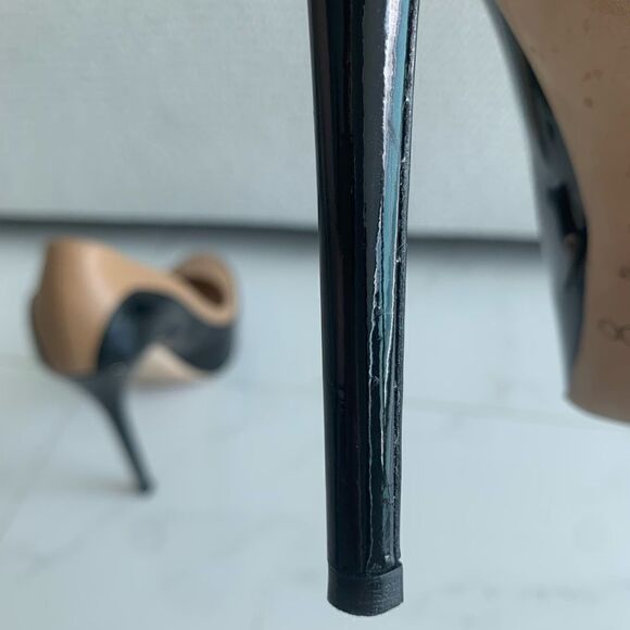 Jimmy Choo Nude/Black Sepia Platform Pumps - Picture 9 of 13